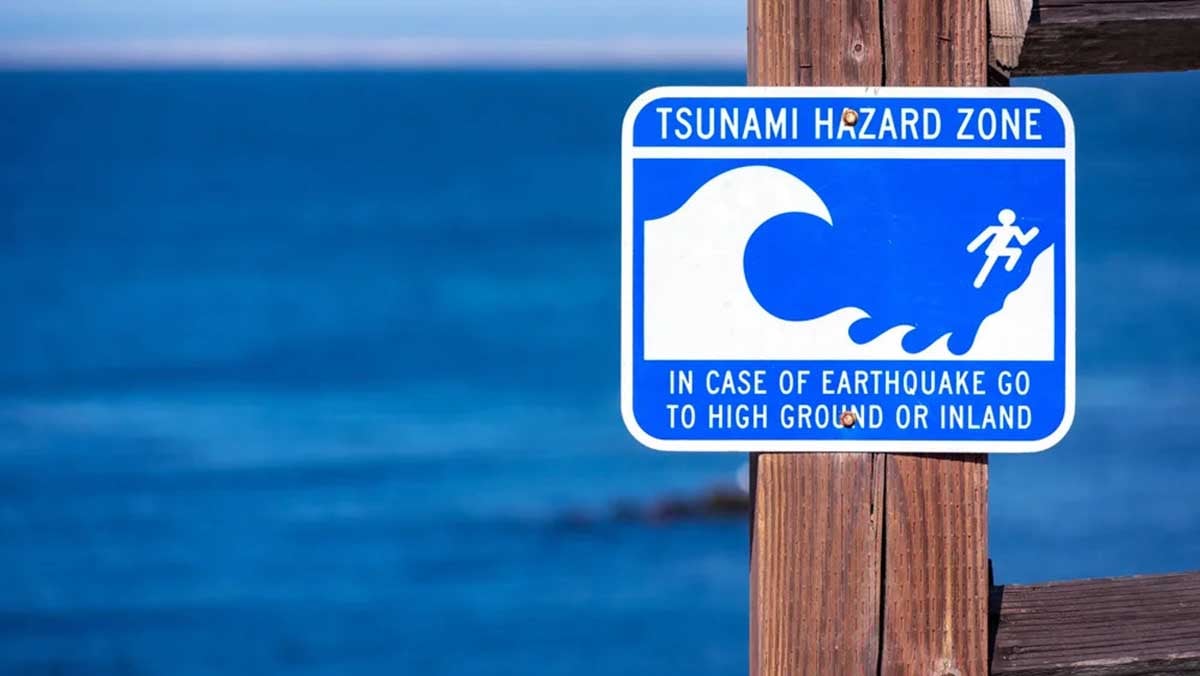 Tsunami Hazard Zone Sign, Oregon Coast