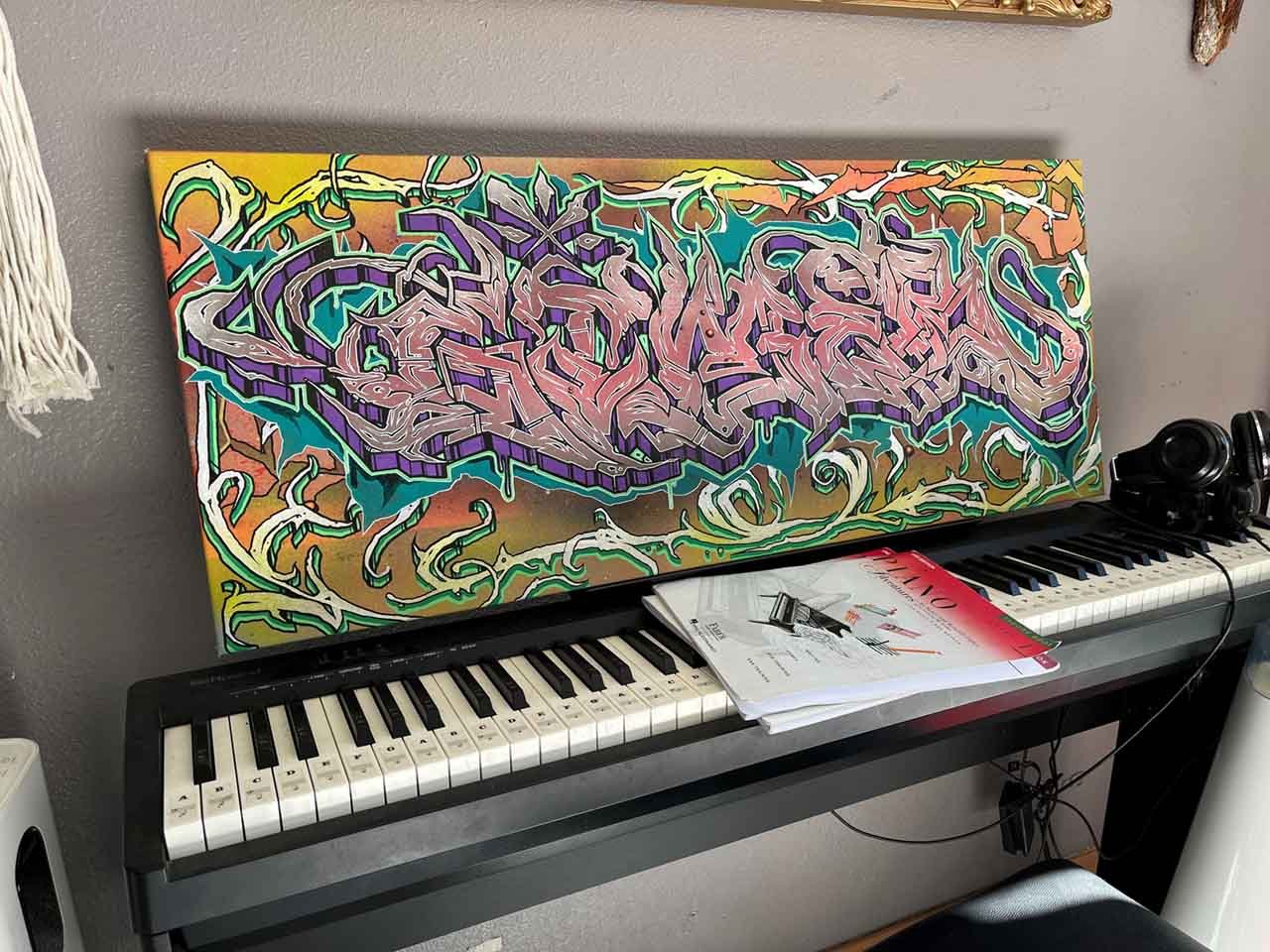 GIMER canvas print seized during search warrant