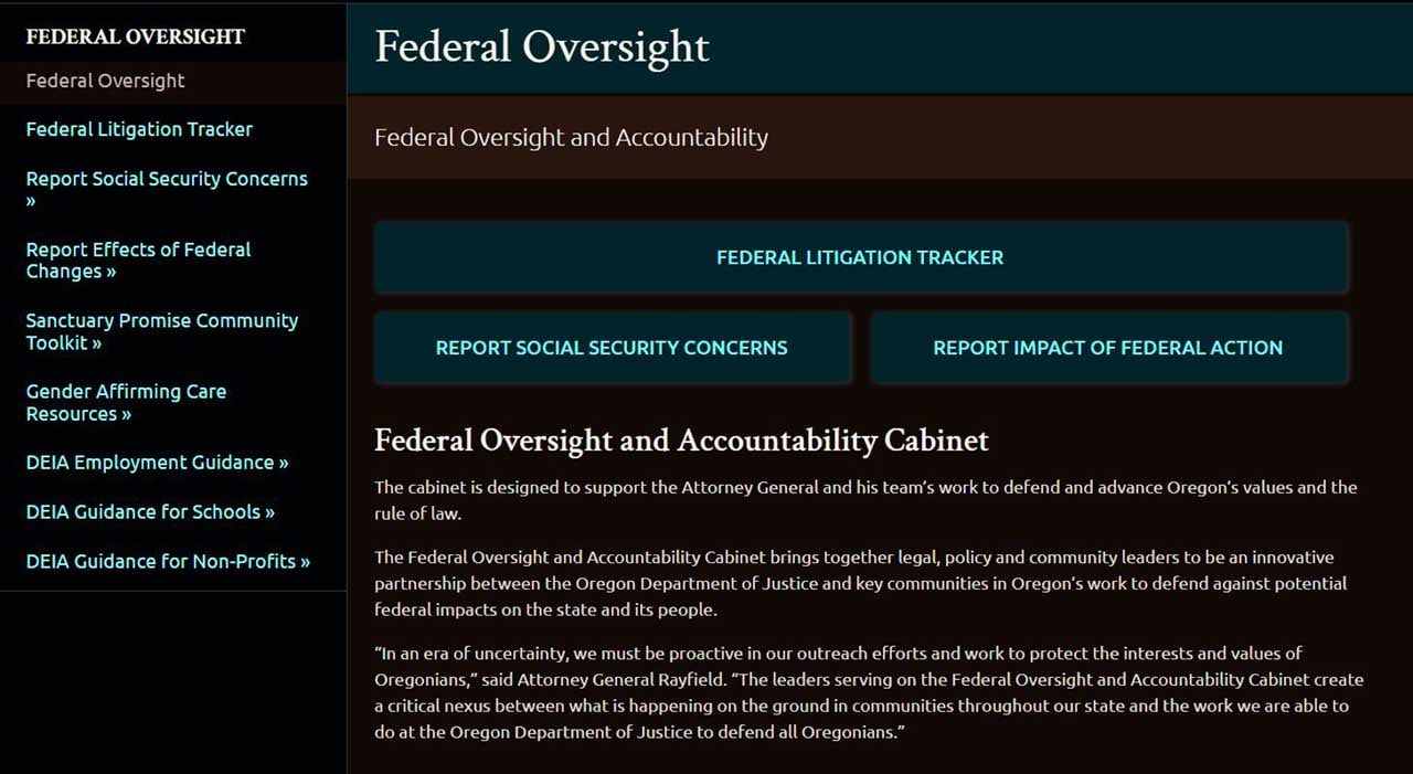 Federal oversight website