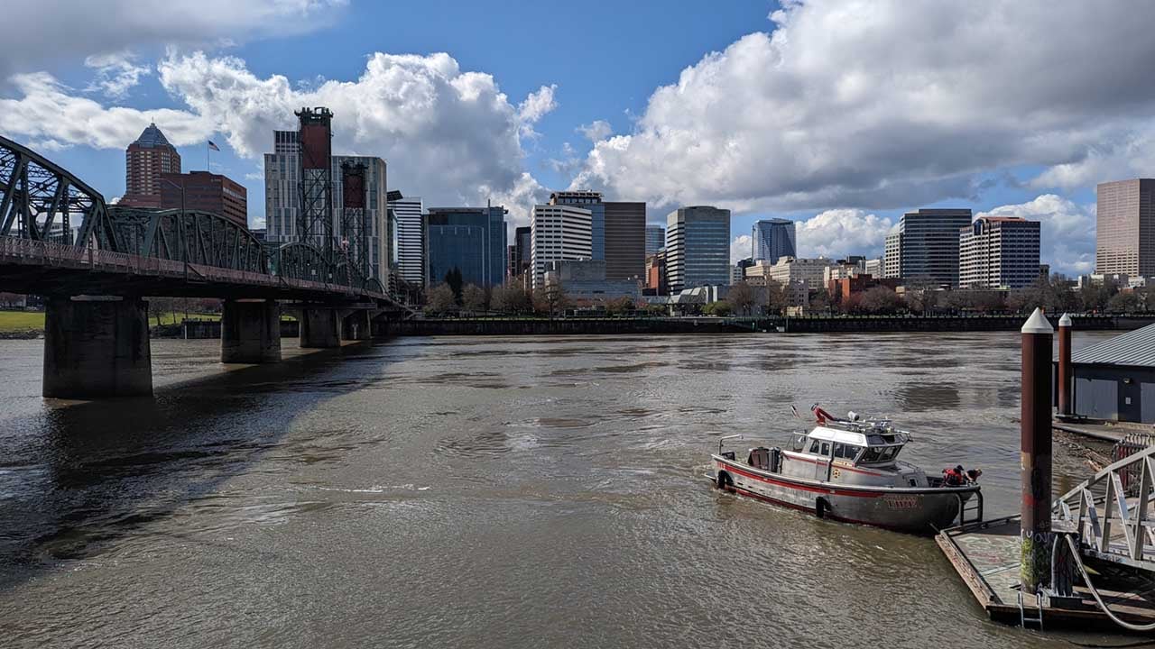 Willamette River in Portland Oregon