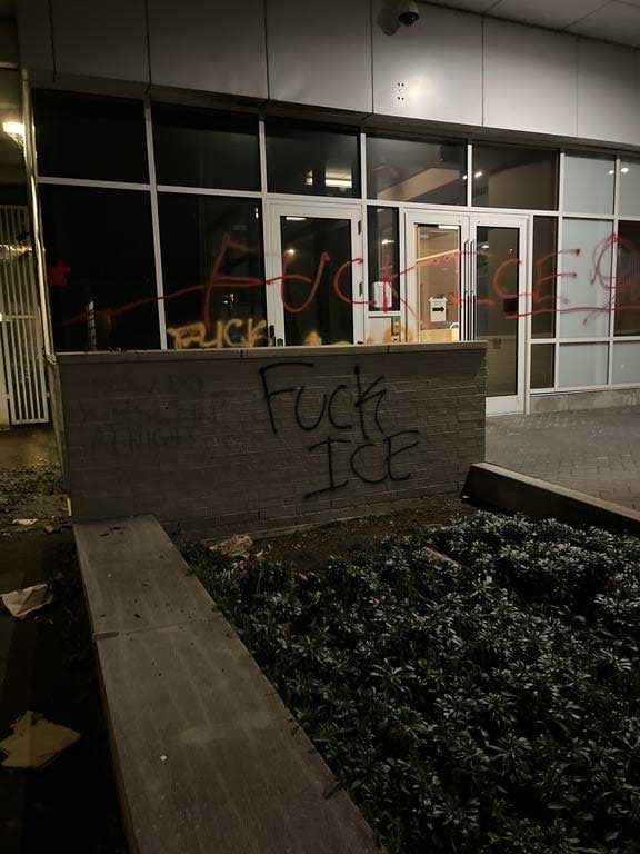 Vandalism to ICE Building