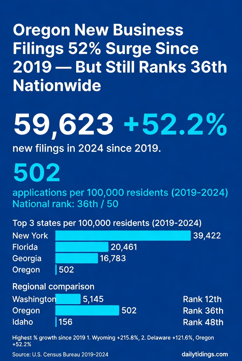 Oregon business filings infographic