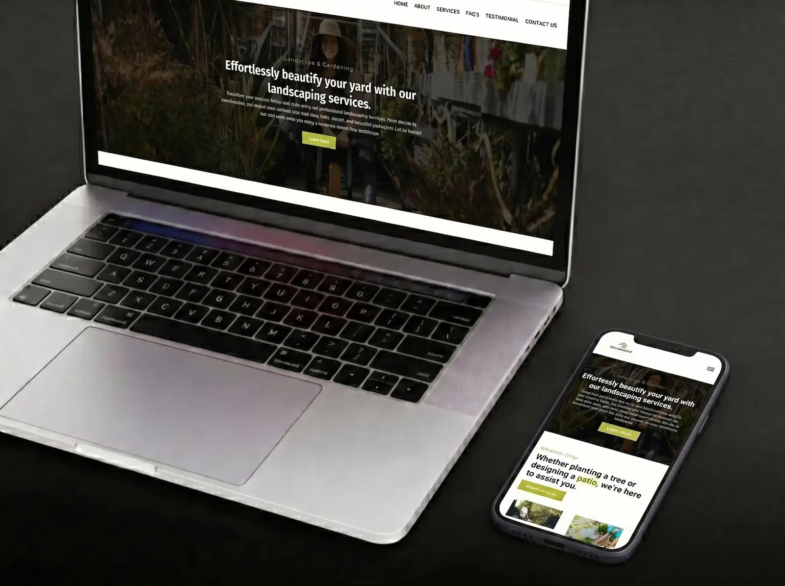Greenland Landscaping website screenshot