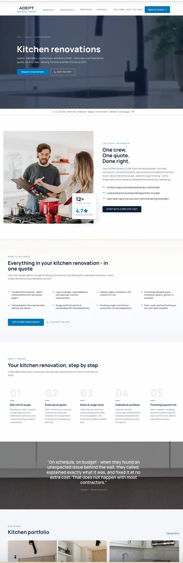 Adept new service page - full length