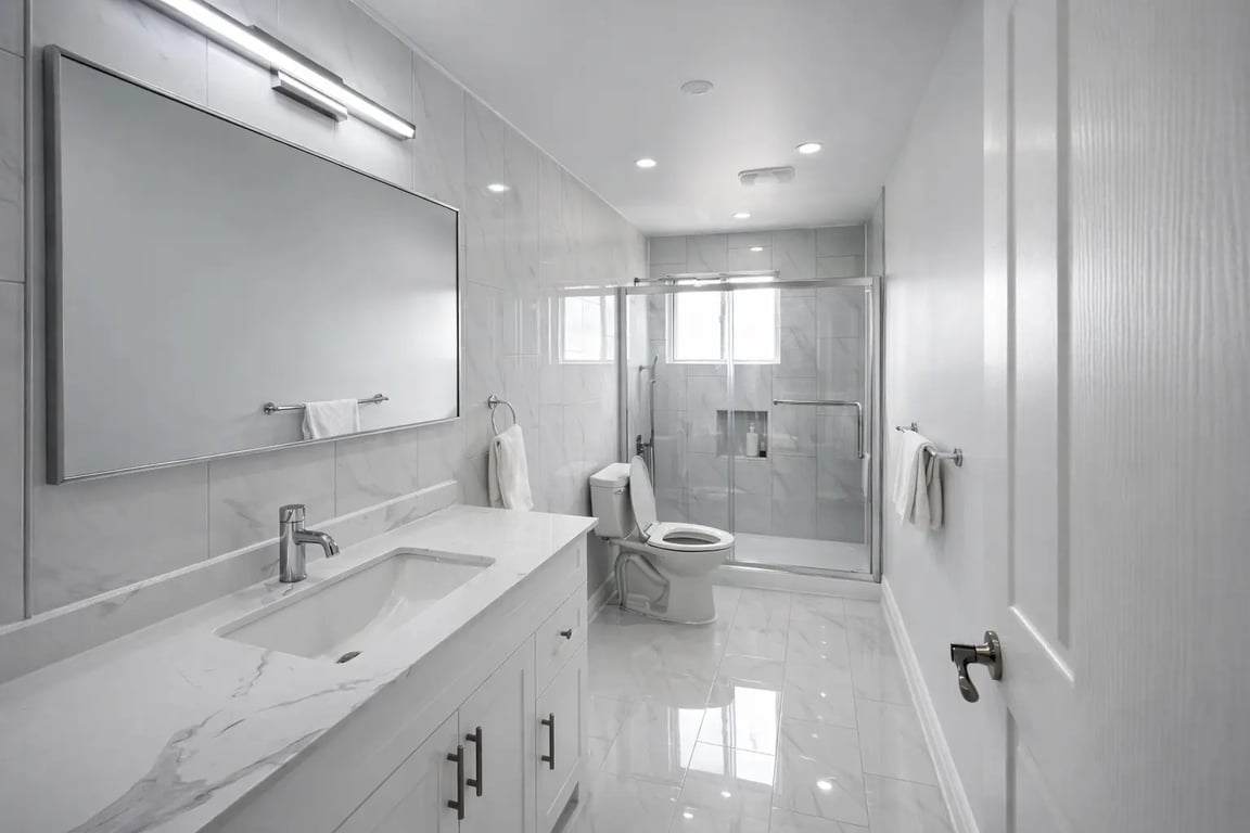 Ensuite with custom tile work, Richmond Hill