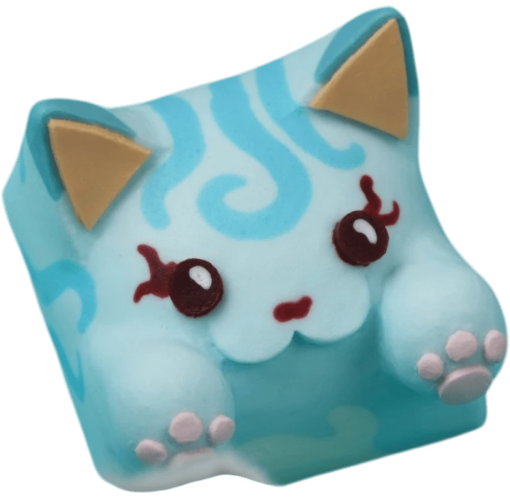 Hello Caps Bongo Cat v2 Ebbenflough artisan keycap