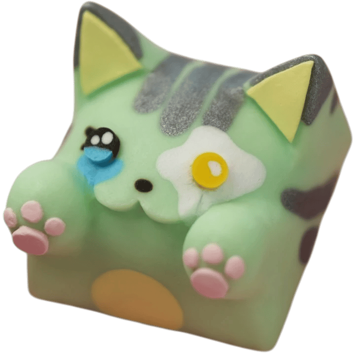Hello Caps Bongo Cat v2 Egg’dface artisan keycap