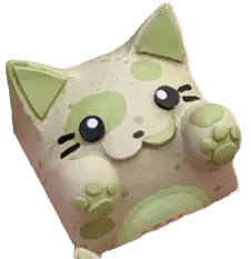 Hello Caps Bongo Cat v2 Honeydew artisan keycap