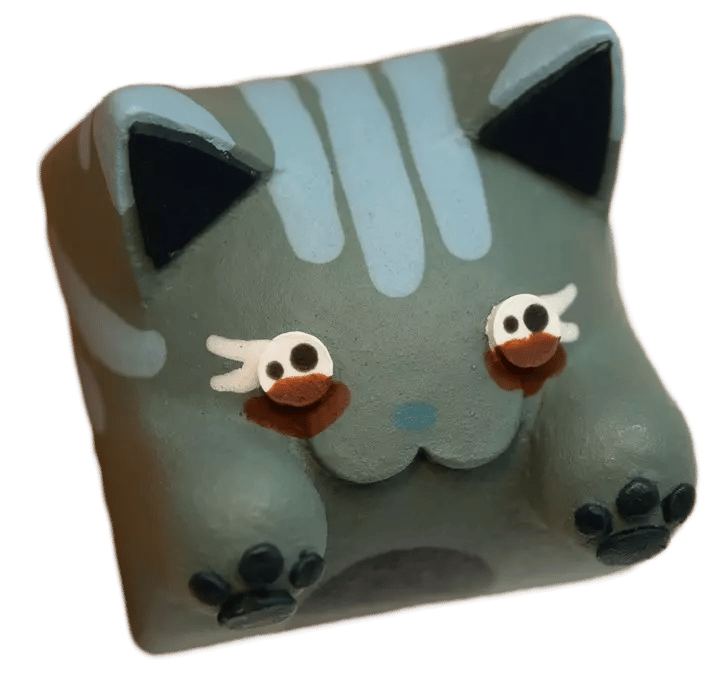 Hello Caps Bongo Cat v2 Inverted artisan keycap