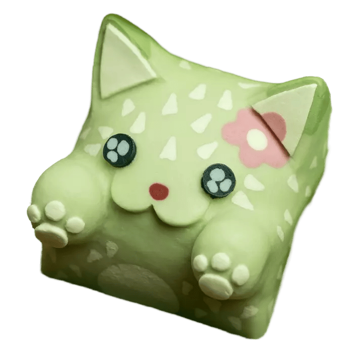 Hello Caps Bongo Cat v2 Prickly Pear artisan keycap