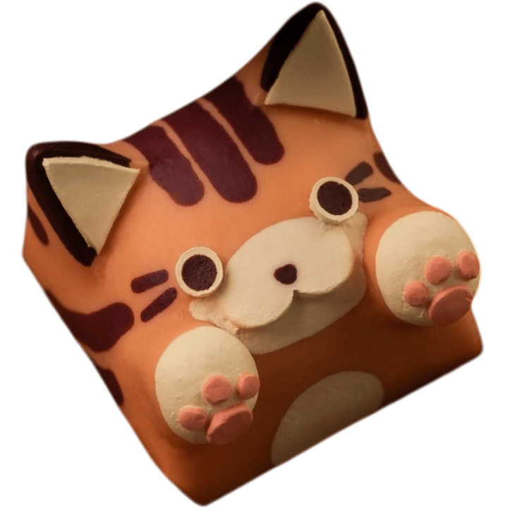 Hello Caps Bongo Cat v2 Pumpkin Spice artisan keycap