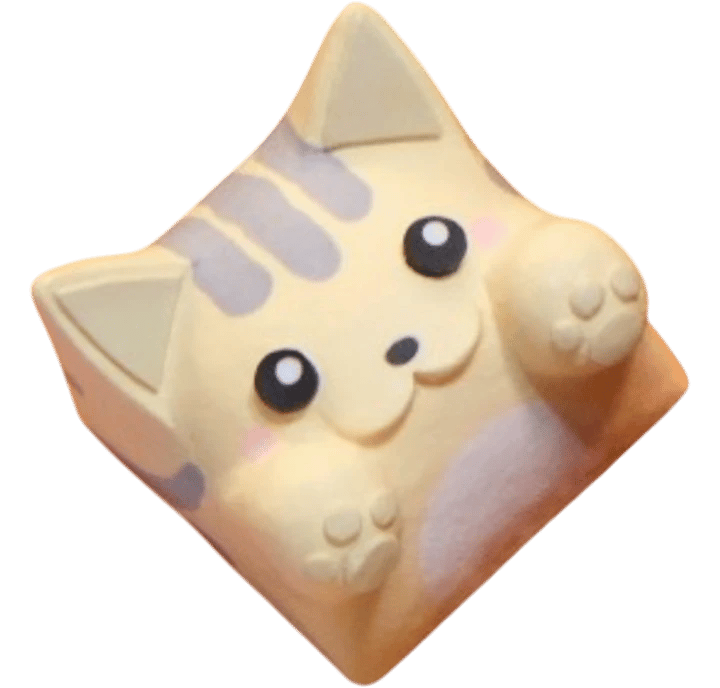 Hello Caps Bongo Cat v2 Purin kot artisan keycap