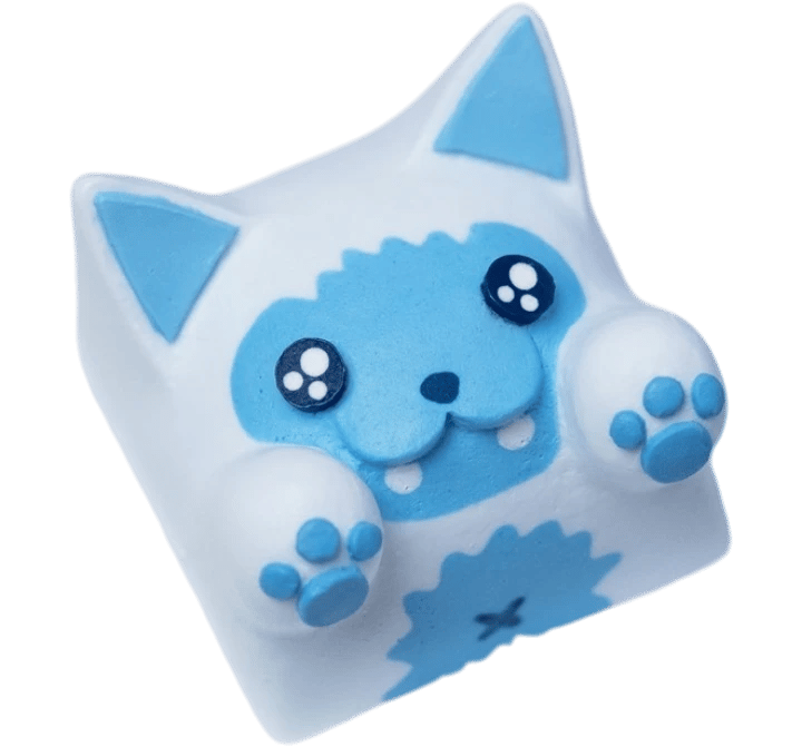 Hello Caps Bongo Cat v2 Yeti artisan keycap