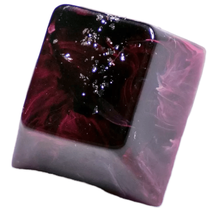 Latrialum Flakes: Radiant (White Gold) Radiant Wine (GMK Villanelle) artisan keycap