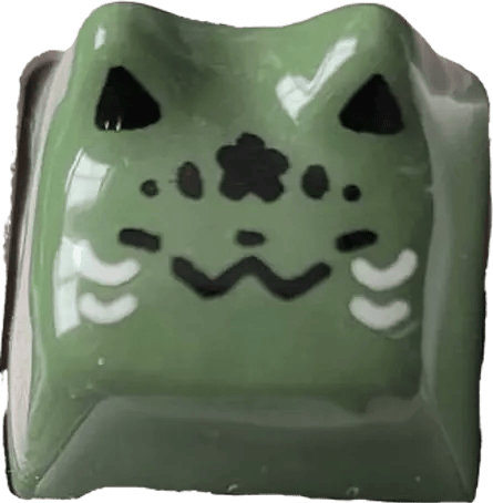 shirouu.kaps Kitsune Mask MBW (moss black white) artisan keycap
