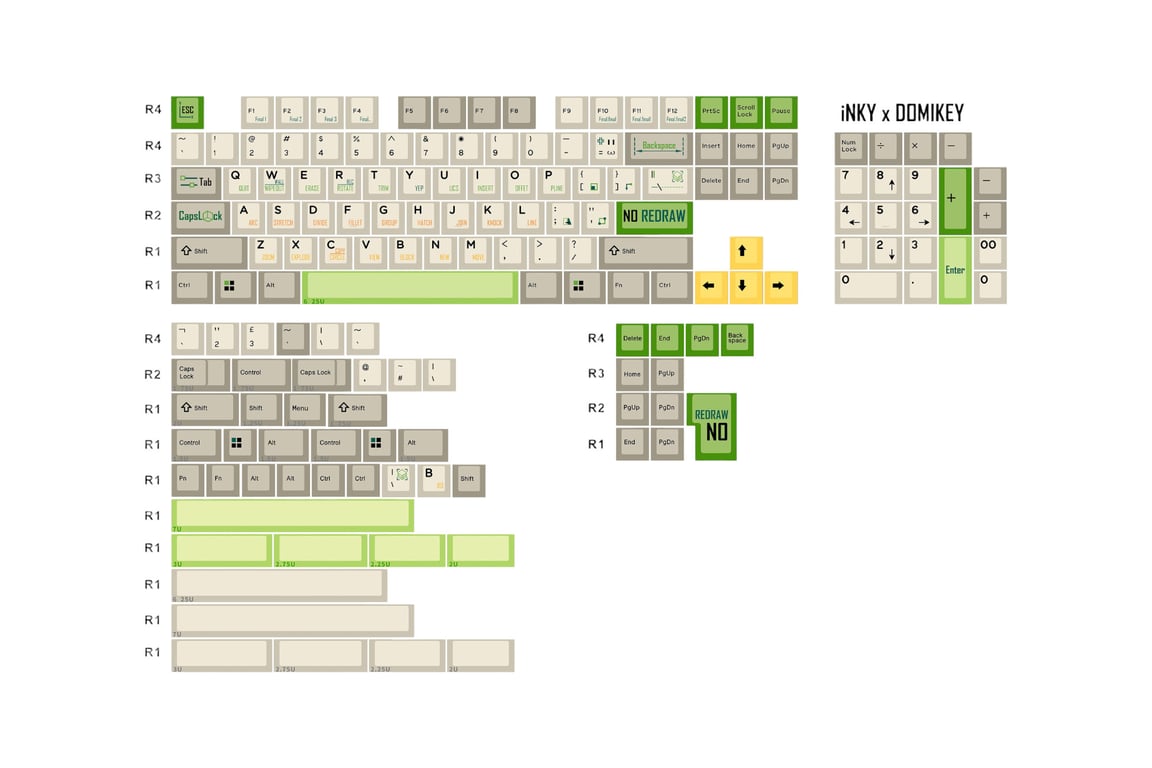 Domikey Retro – No Redraw keycap set