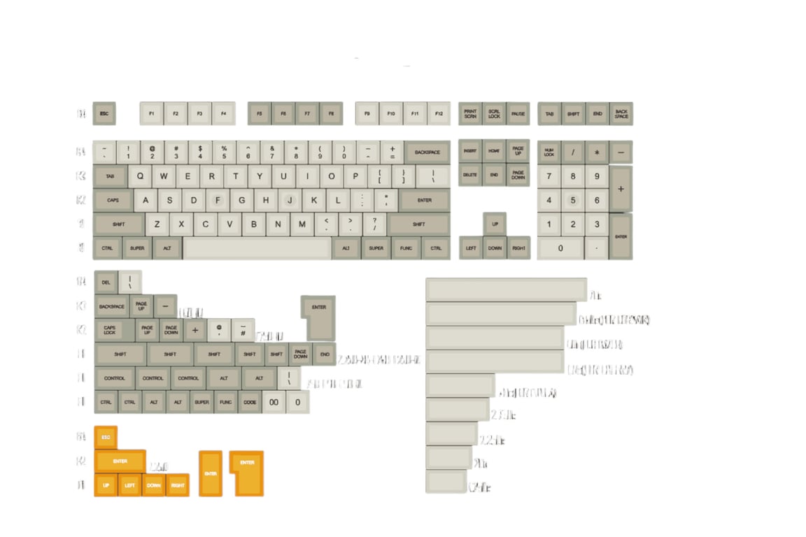 Domikey Classic Gray/White keycap set