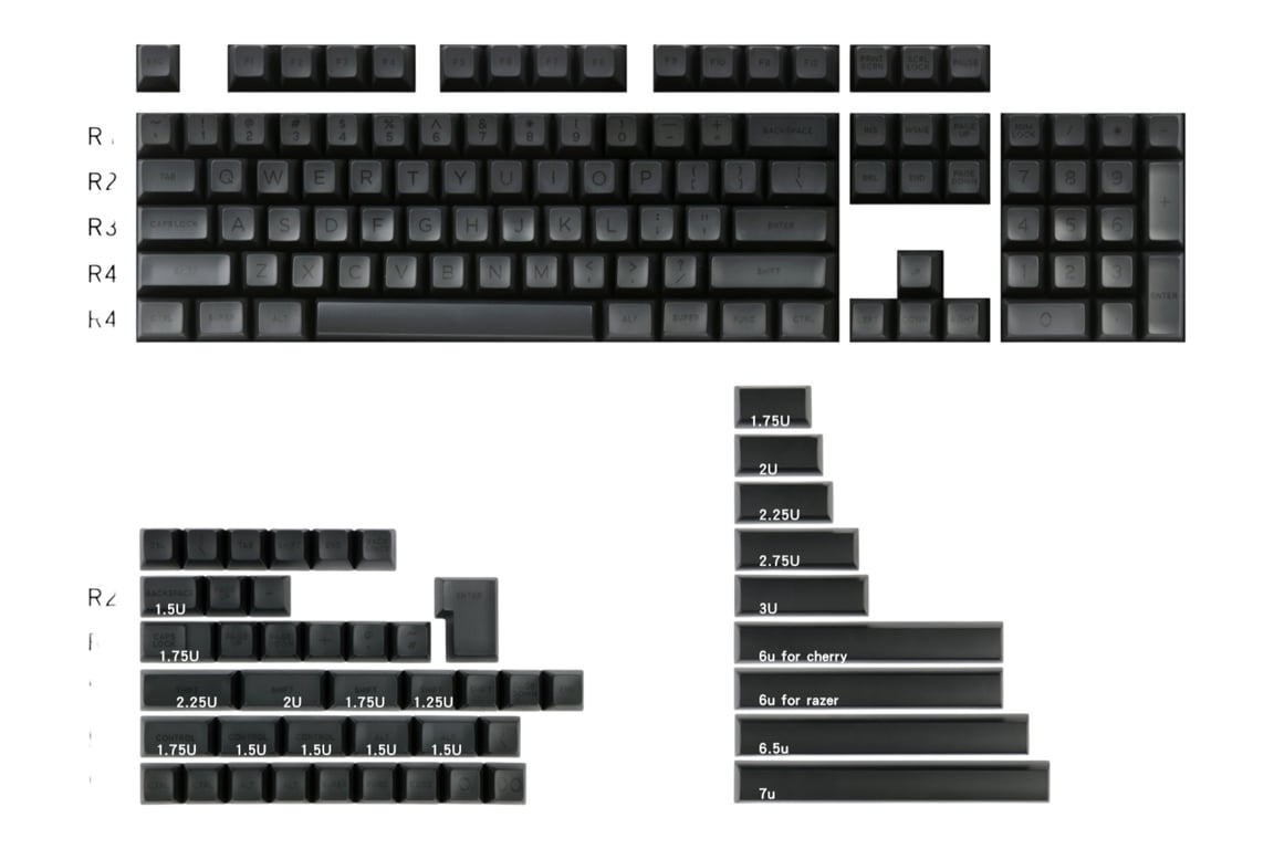Domikey Black Same-color Legend keycap set