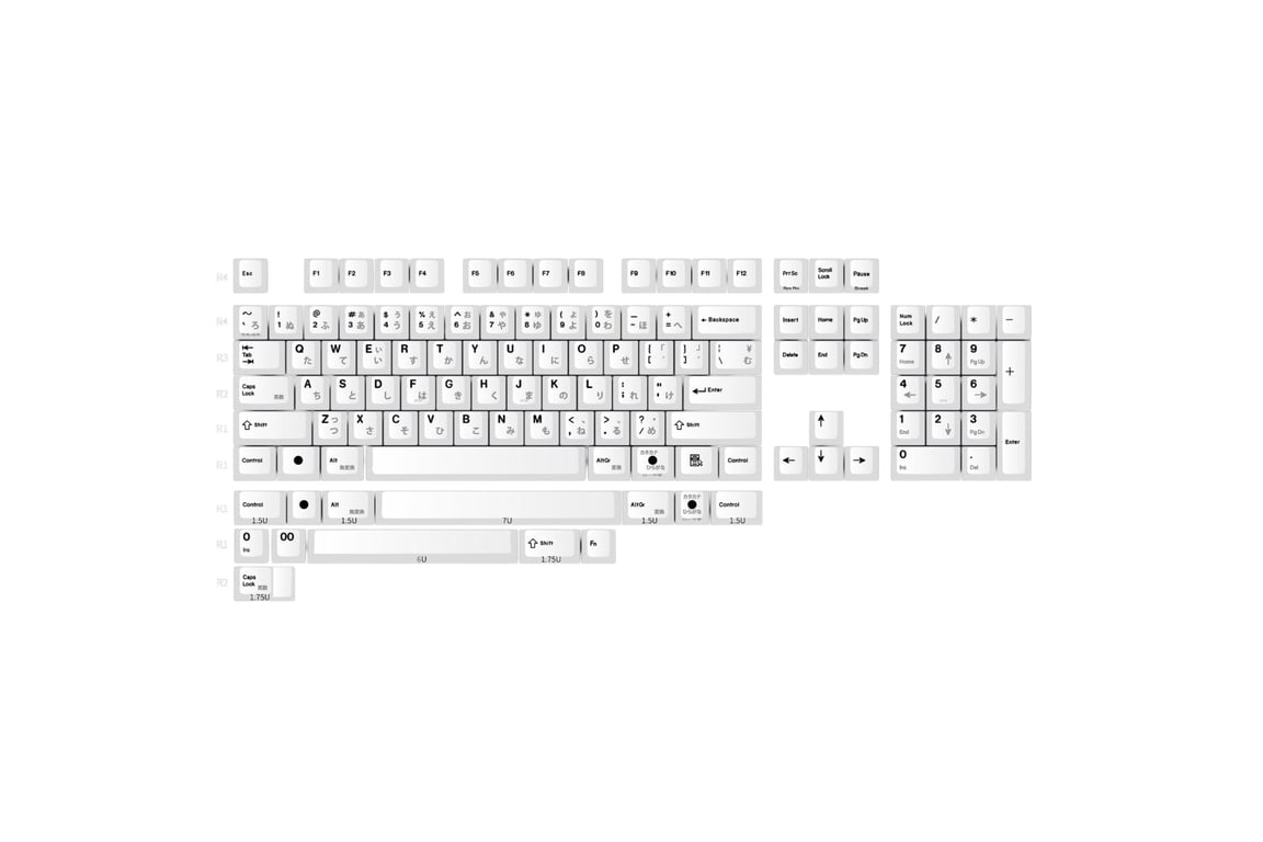 ePBT GRAY JAPANESE keycap set
