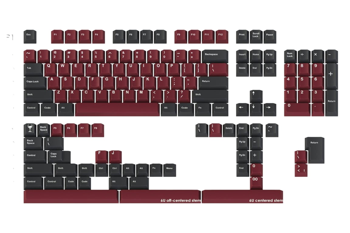 GMK Burgundy R2 keycap set