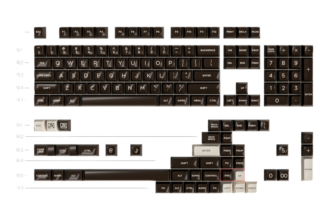 JTK HSA Cream Chocolate keycap set