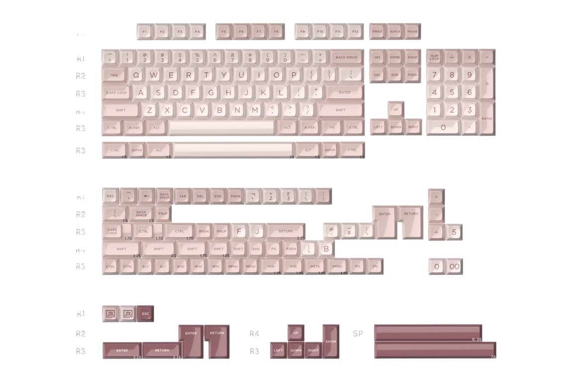 JTK HSA Pink Powder keycap set