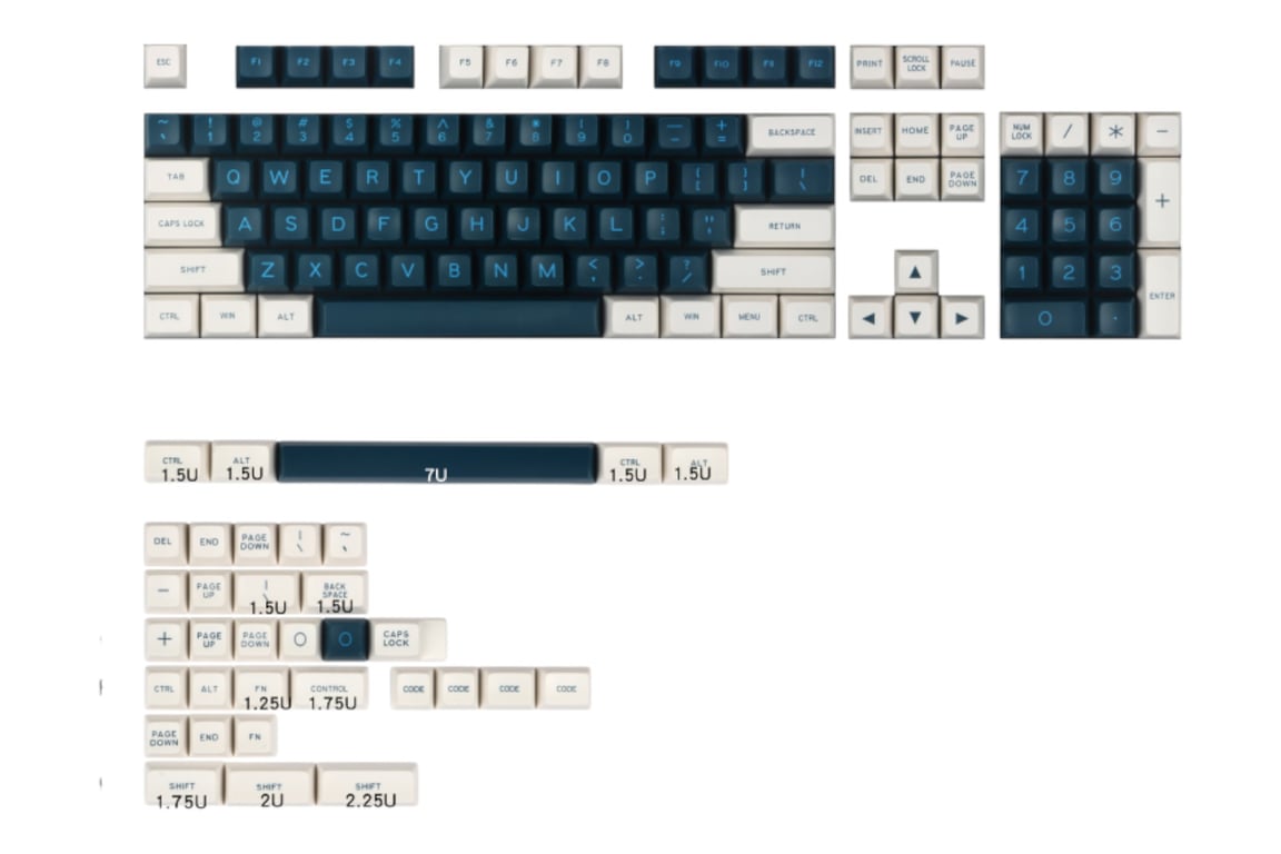 MaxKey White/Green keycap set