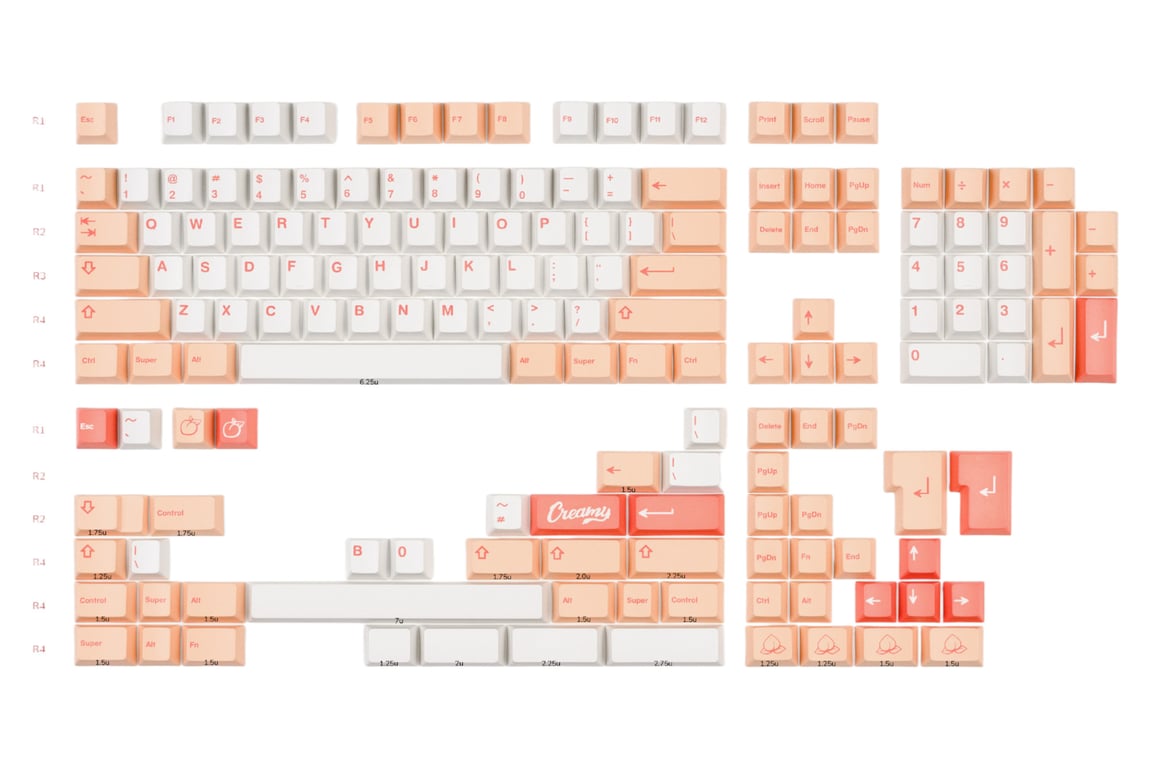 NicePBT Peaches n Cream Lite keycap set