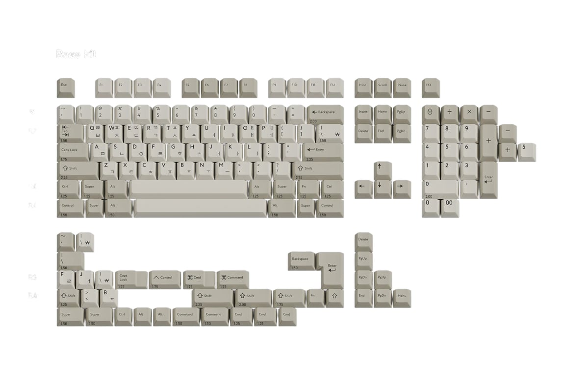 PBTfans Classic Hangul keycap set