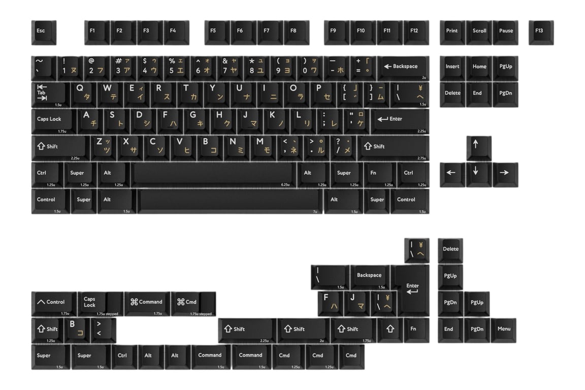 PBTfans Golden Katakana keycap set