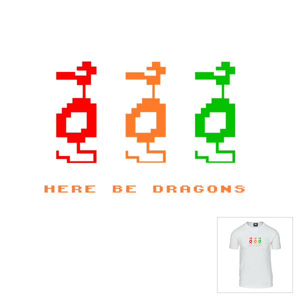 Bay38 Bay38 White Here Be Dragons T-Shirt in White