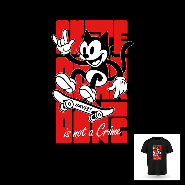 Bay38 Bay38 Black Skateboarding is Not a Crime T-Shirt in Black