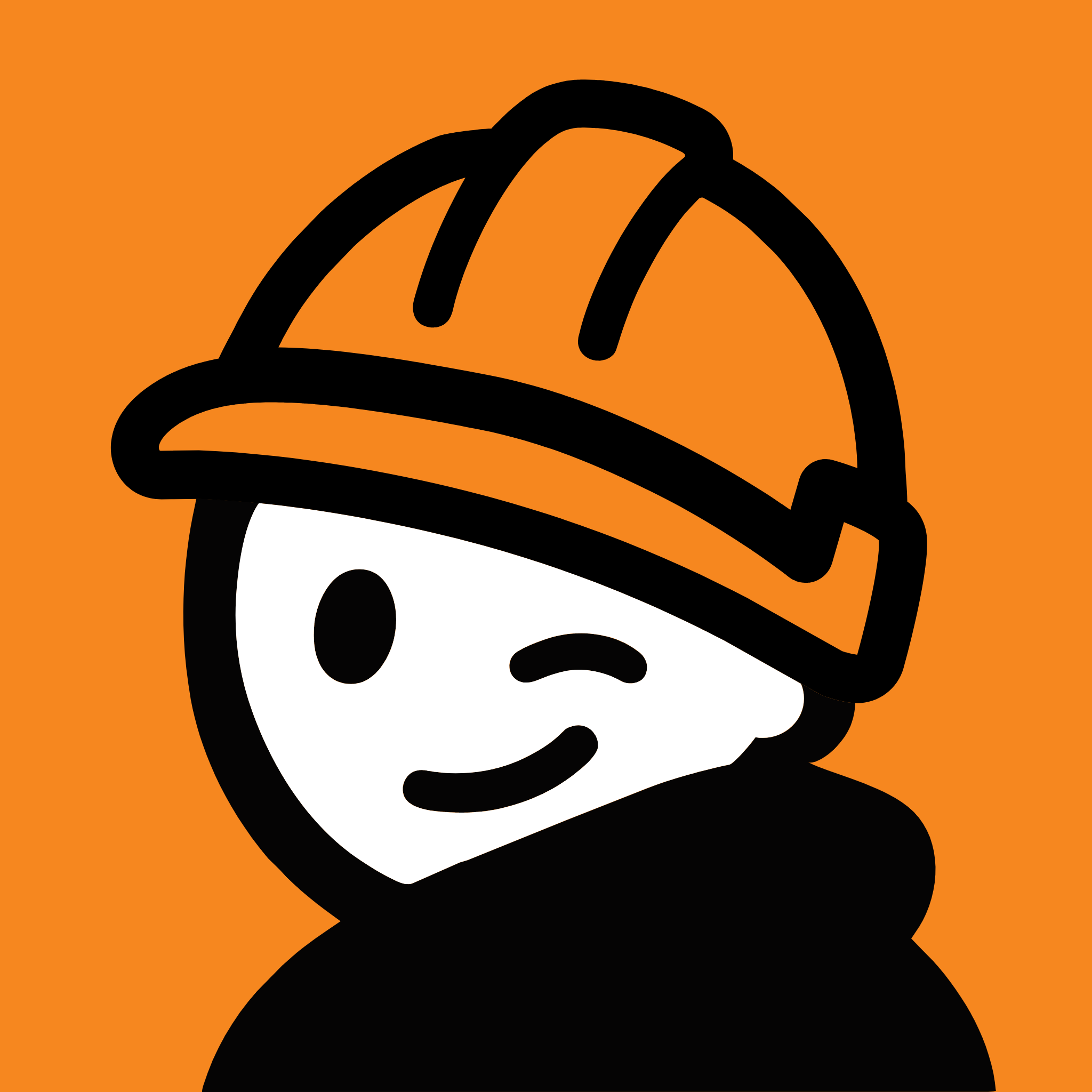 The BAY38 Workwear mascot in his hard hat
