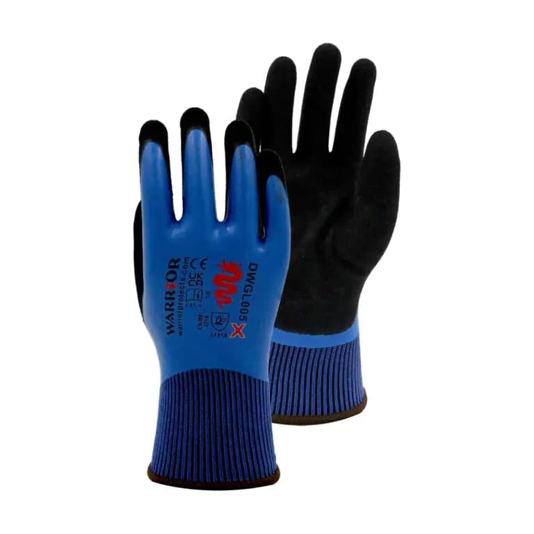 Warrior Double Dipped Latex Gloves - 120 Pairs - Blue