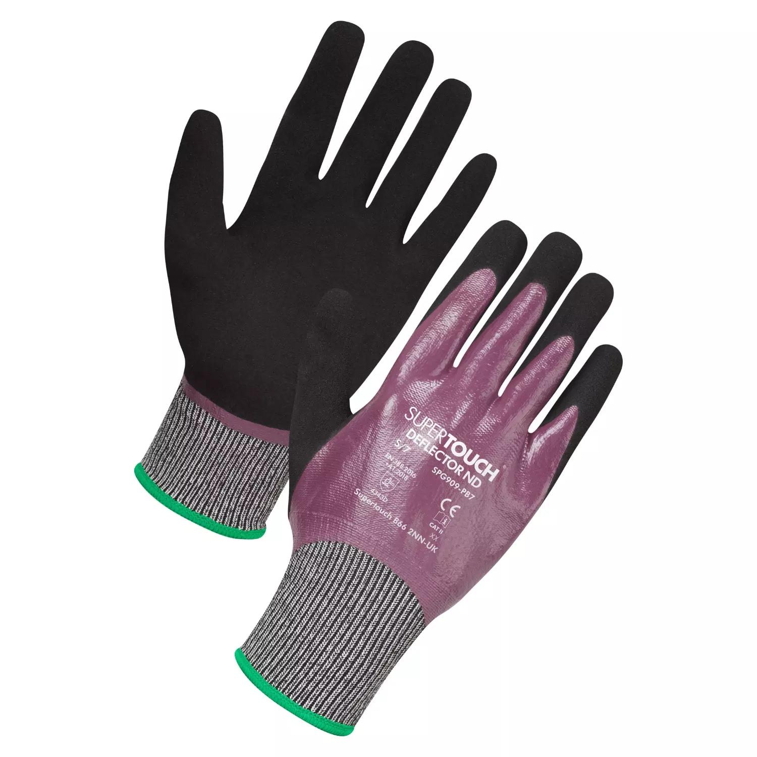 Supertouch Supertouch Deflector ND Cut D Oil Resistant Work Gloves - Purple - 120 Pairs in Purple/Black