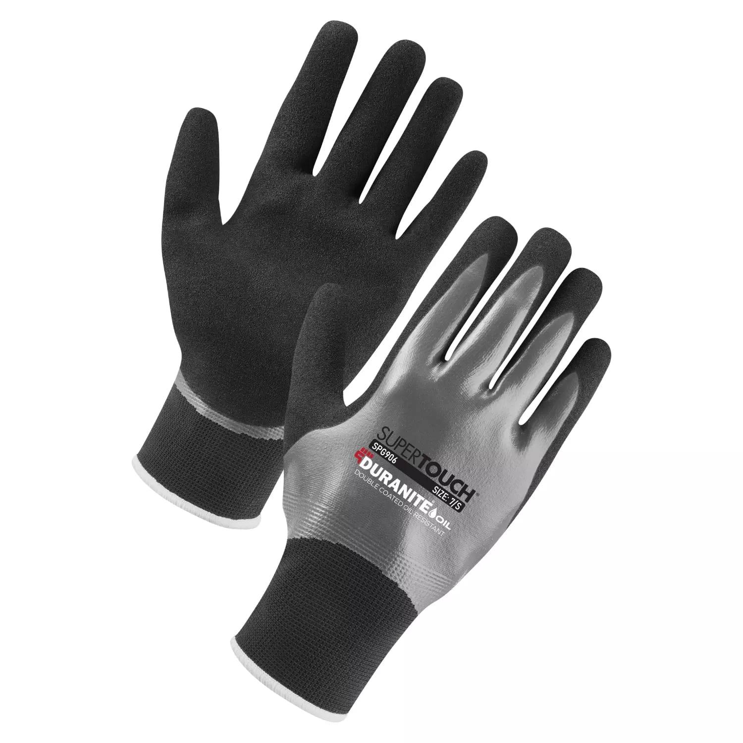 Supertouch Duranite Oil Resistant Work Gloves - Black Grey -120 Pairs