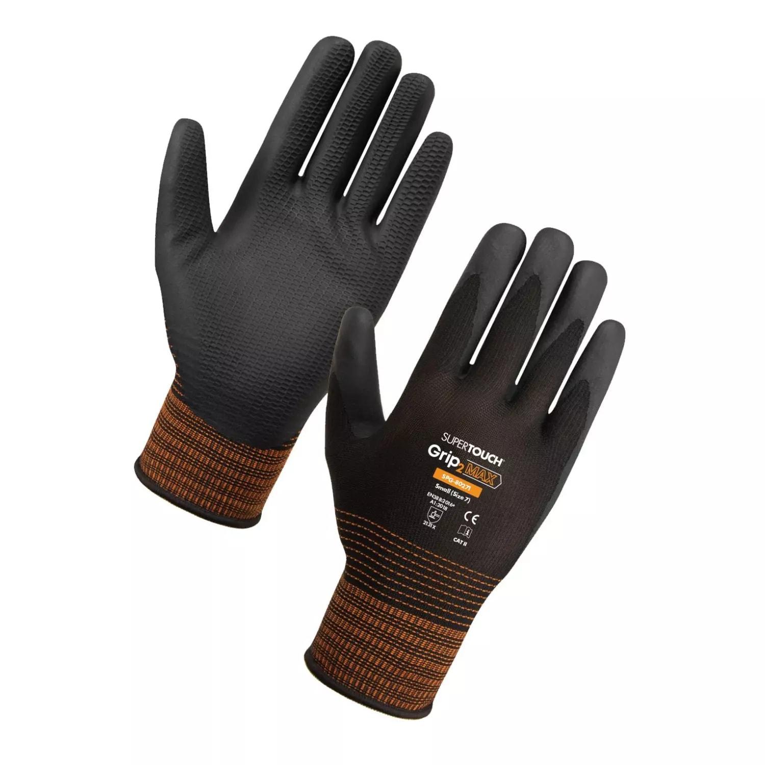 Supertouch Grip Max Work Gloves - Black - 120 Pairs