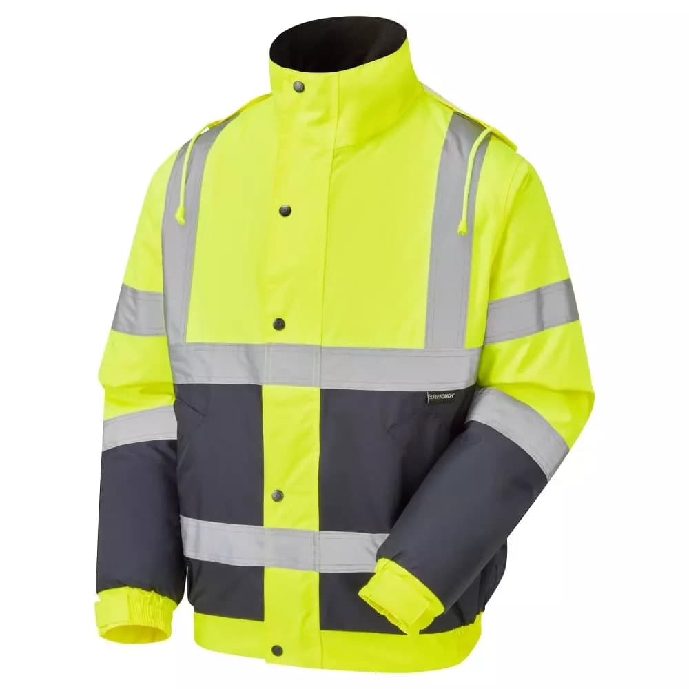 Supertouch Supertouch Hi Vis 2-Tone Bomber Jacket - Yellow Navy in Yellow Navy