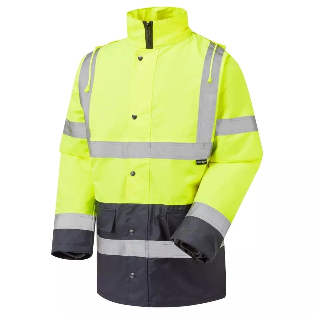 Supertouch Supertouch Hi Vis 2-Tone Parka - Yellow Navy in Yellow Navy