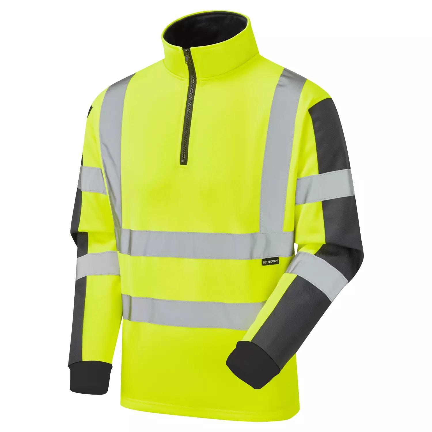 Supertouch Supertouch Hi Vis 2-Tone Rugby Shirt - Yellow Navy in Yellow Navy
