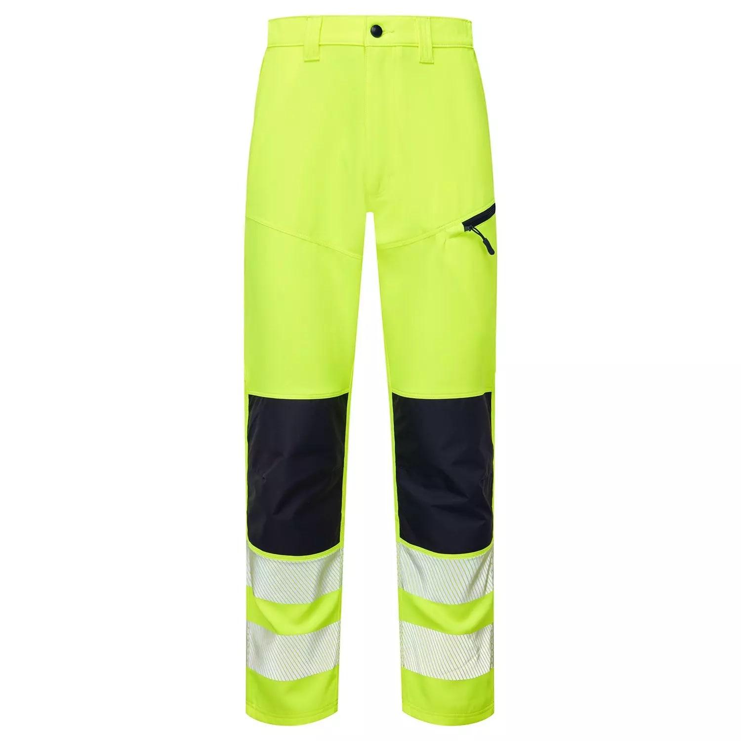 Supertouch Supertouch Hi Vis Eco 2-Tone Coolair Stretch Trouser - Regular - Yellow Navy in Yellow Navy
