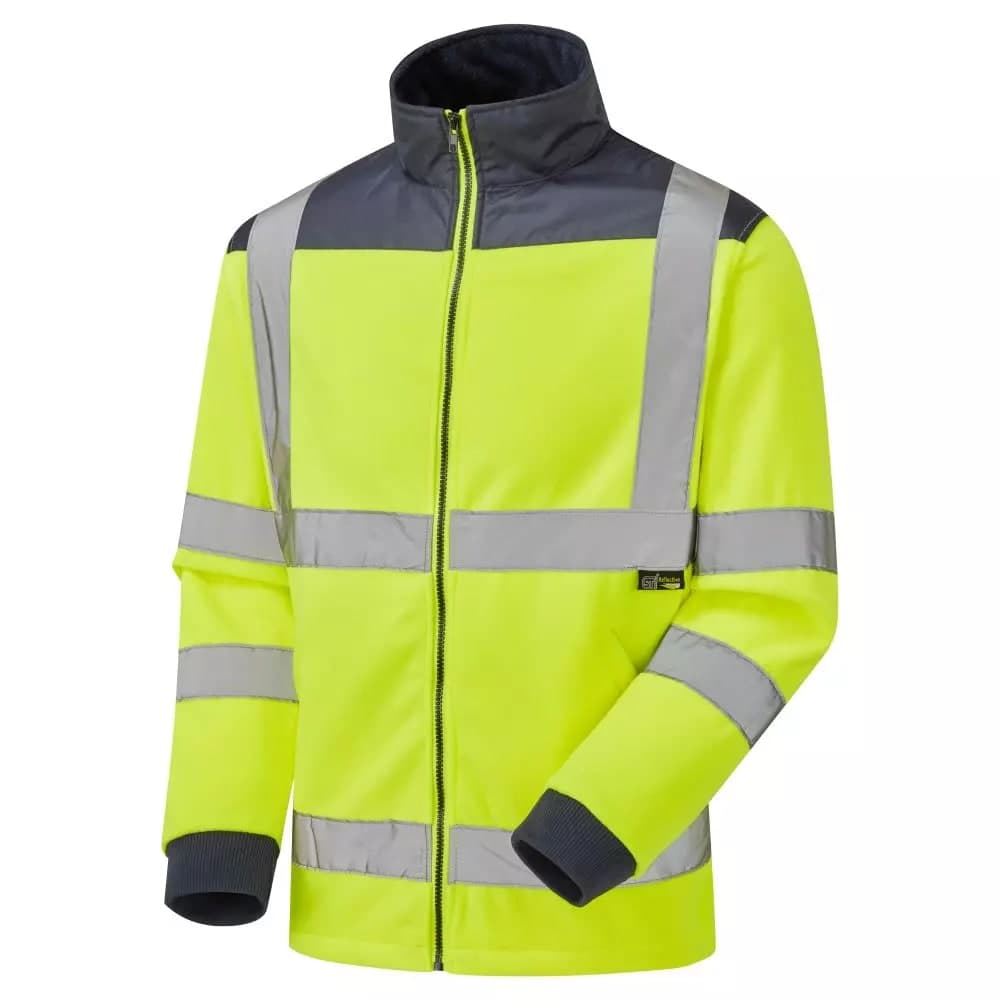 Supertouch Supertouch Hi Vis Fleece Jacket - Rain Patch - Yellow Navy in Yellow Navy