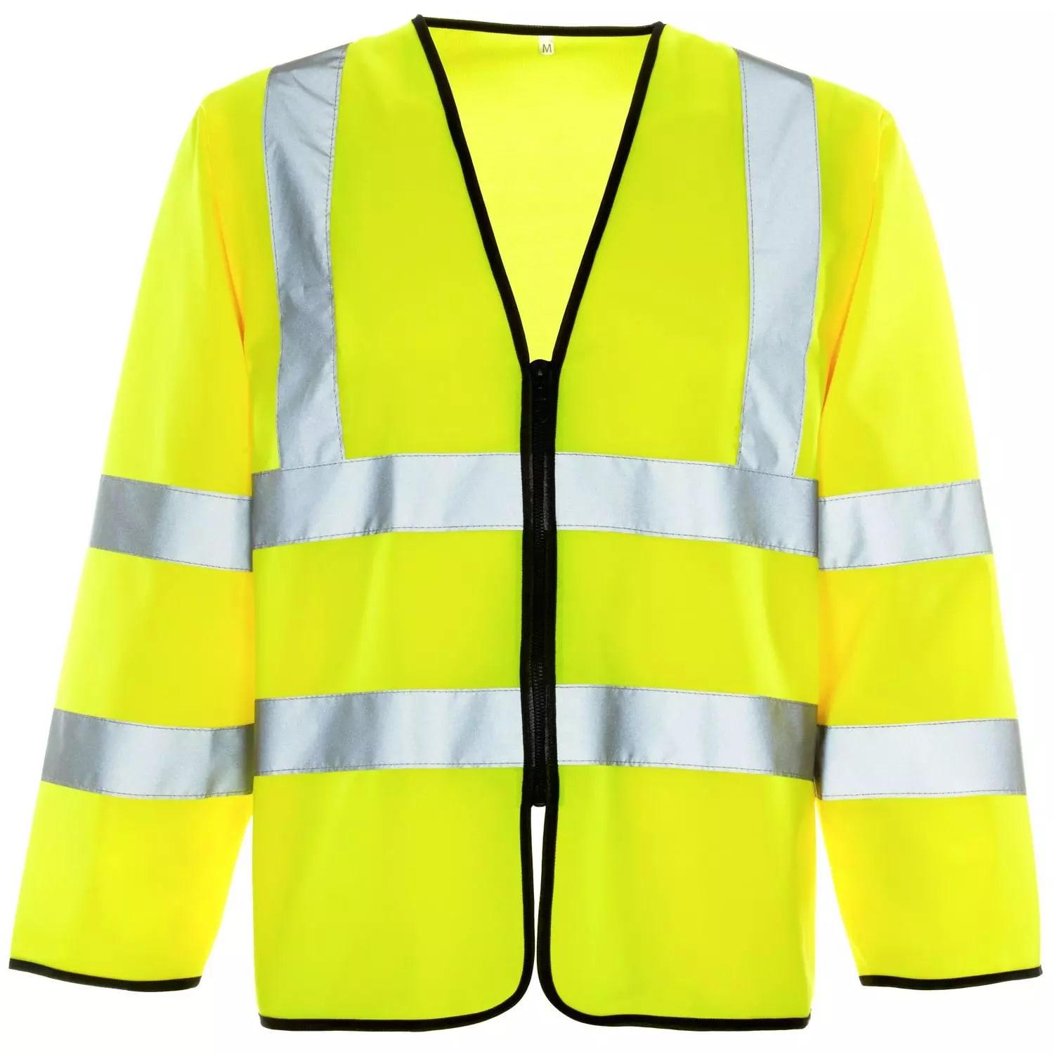 Supertouch Supertouch Hi Vis Long Sleeved Vest - ID Pocket Zip - Yellow in Yellow