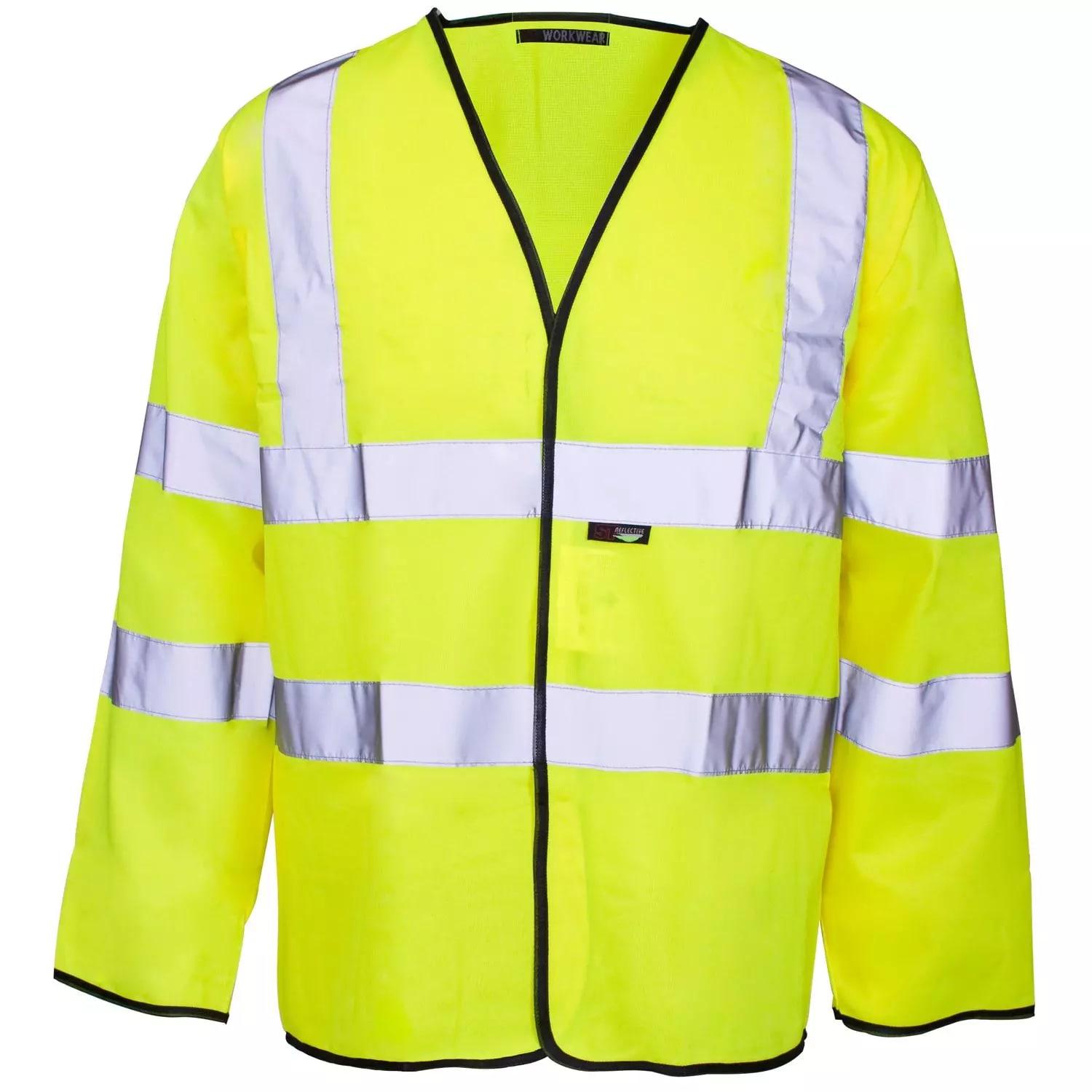 Supertouch Hi Vis Long Sleeved Vest - Velcro - Yellow