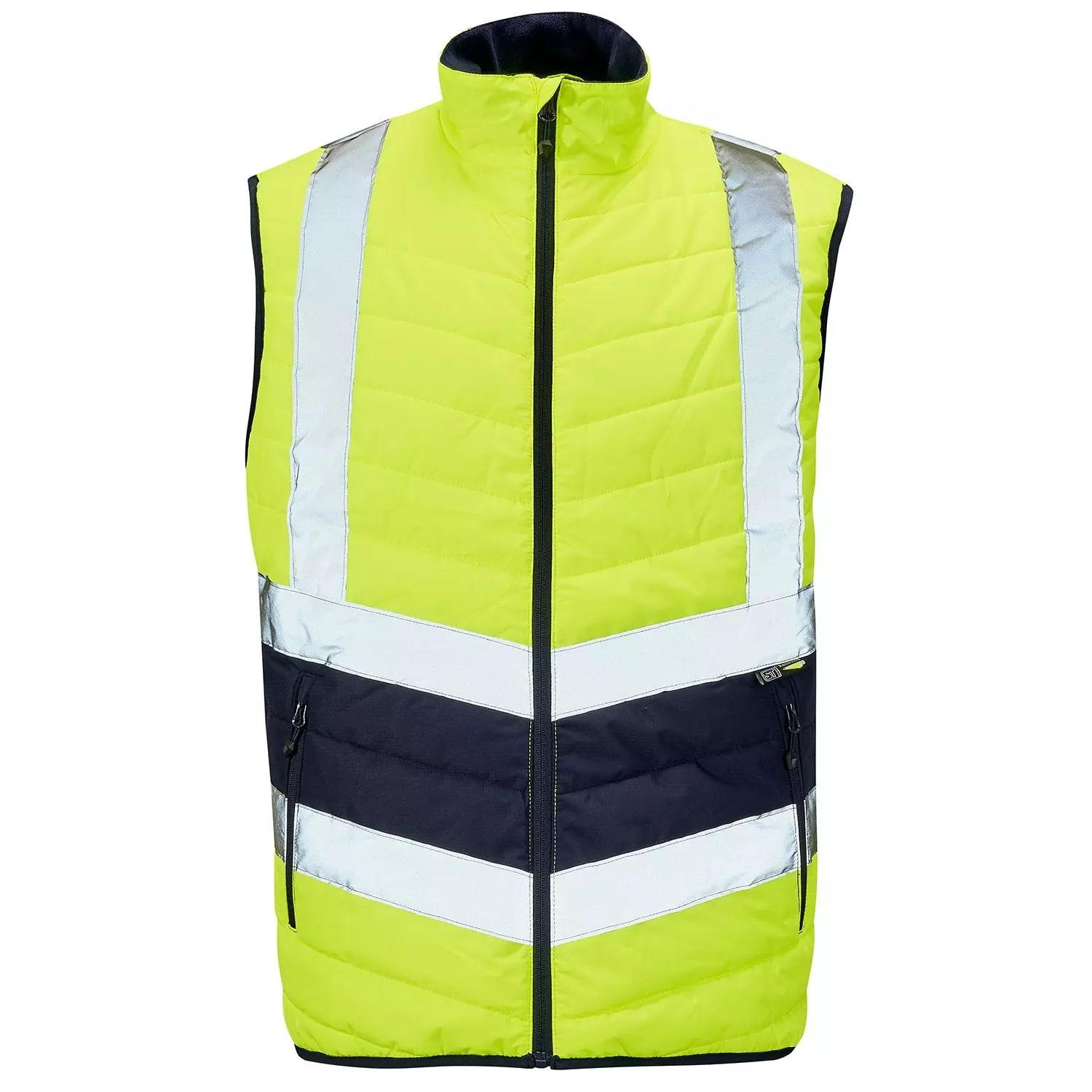 Supertouch Hi Vis Puffer Bodywarmer - Yellow