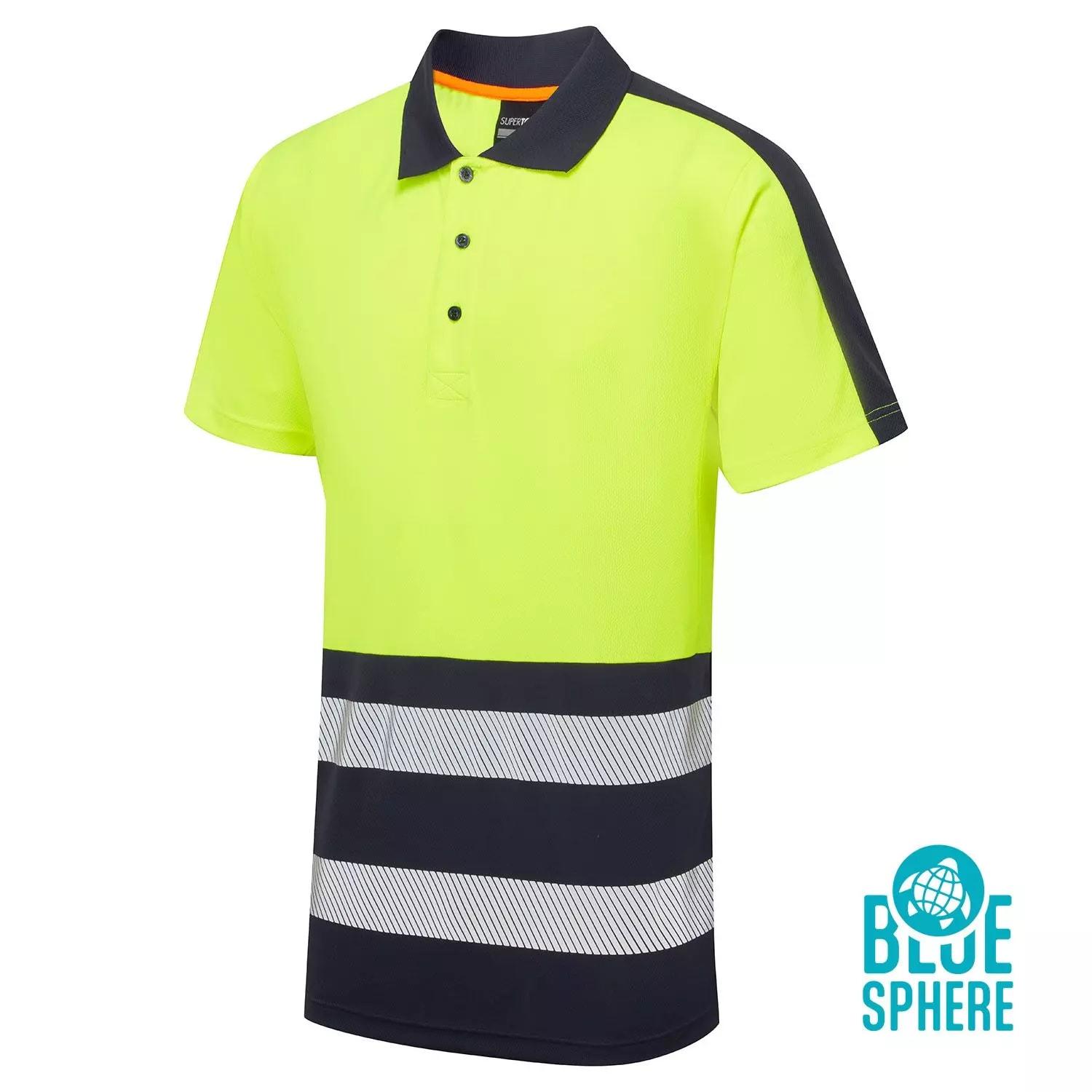 Supertouch Hi Vis System Eco 2-Tone Polo - Yellow Navy
