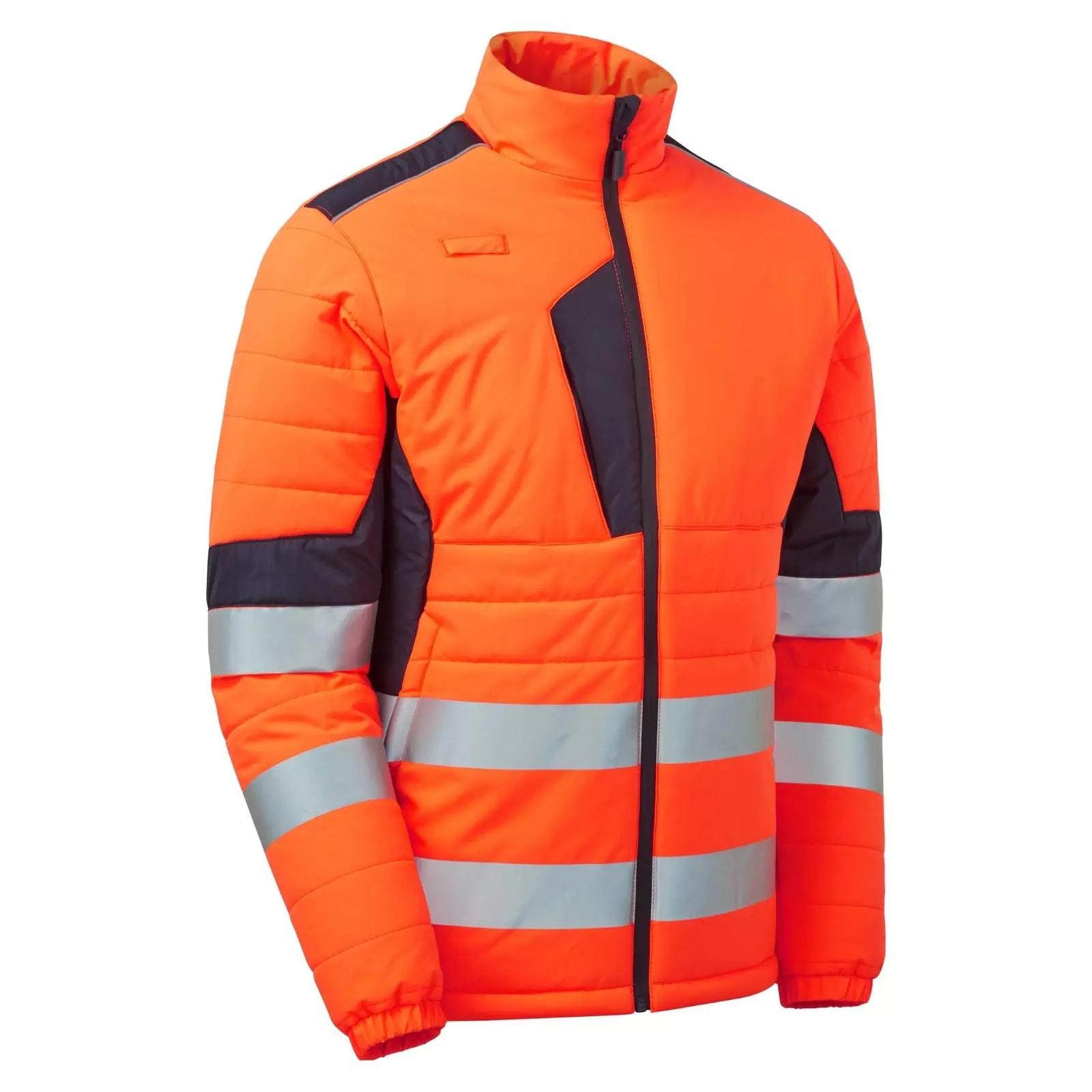 Supertouch Supertouch Hi Vis System Eco 2-Tone Thermal Baffle Jacket - Orange Navy in Orange Navy