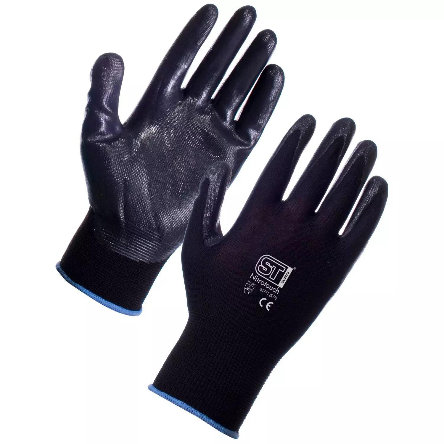 Supertouch Nitrotouch Work Gloves - Black - 12 Pairs