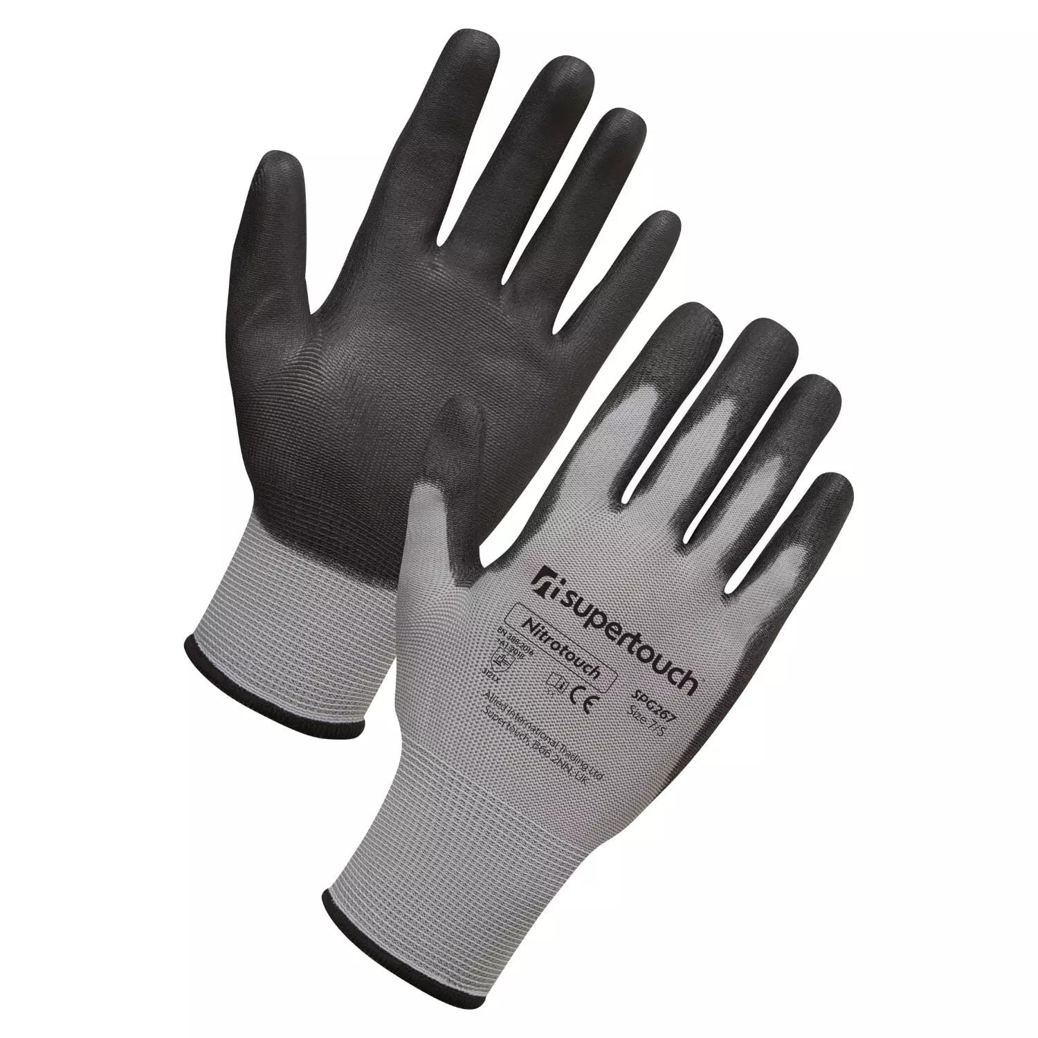 Supertouch Nitrotouch Work Gloves - Grey - 12 Pairs