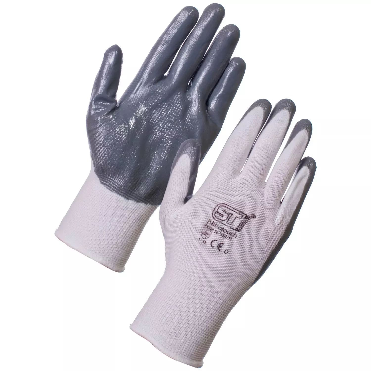 Supertouch Nitrotouch Work Gloves - White - 12 Pairs